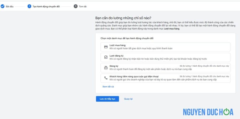 Thiết lập Conversion Tracking Google Ads