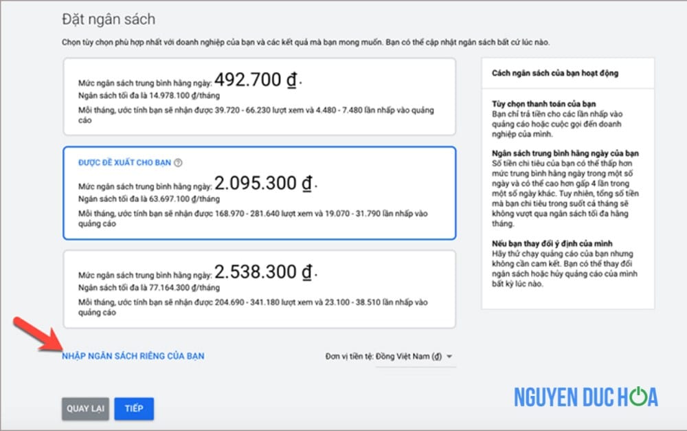Xác Định Ngân Sách Chạy Google Ads