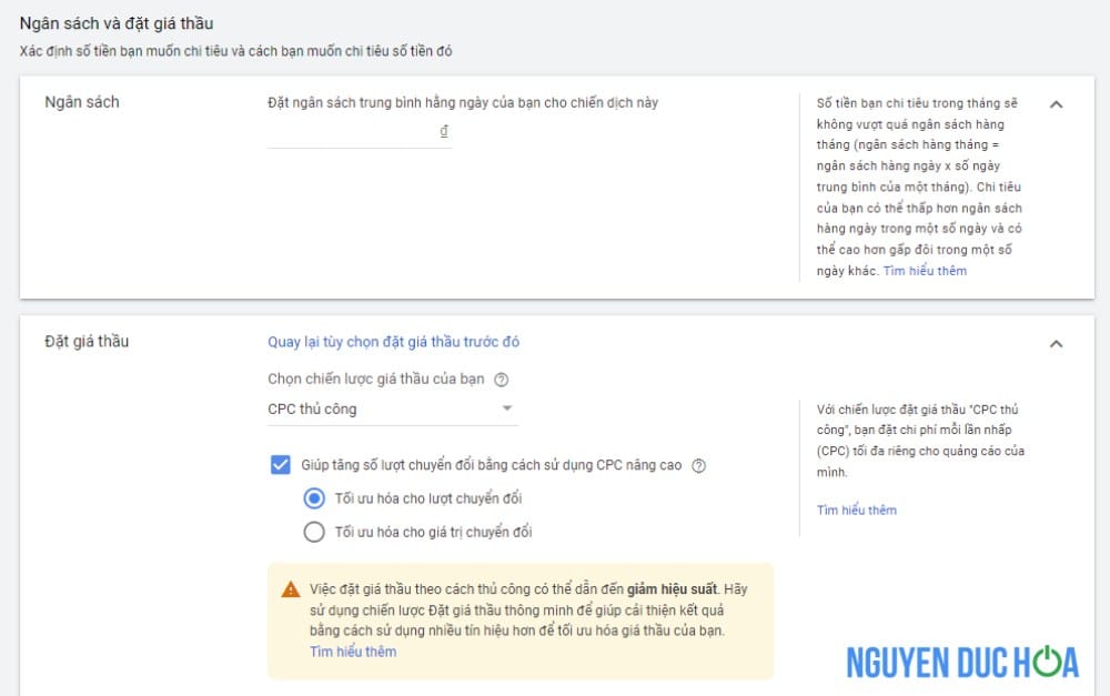 Xác Định Ngân Sách Chạy Google Ads